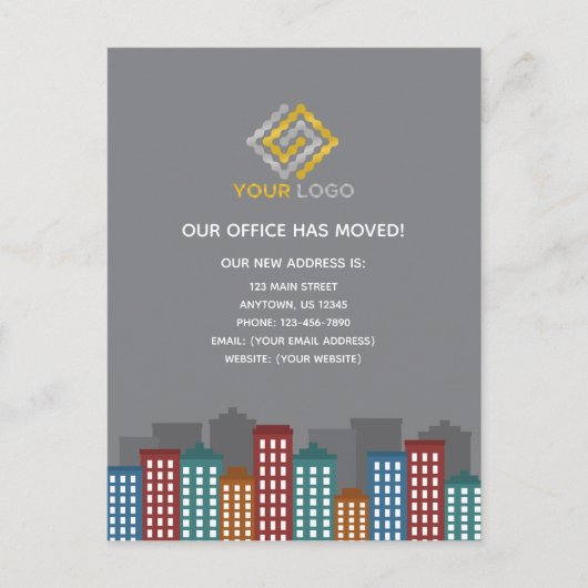 Umzug des neuen Adressbüros Postkarte (Vorderseite)