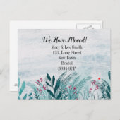 Umzug eines Wohnhauses ins Ausland, Anschrift, Ankündigungspostkarte (Vorne/Hinten)