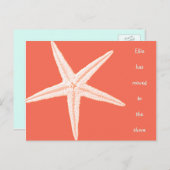 Umzug in die Beach Orange Starfish Postkarten (Vorne/Hinten)