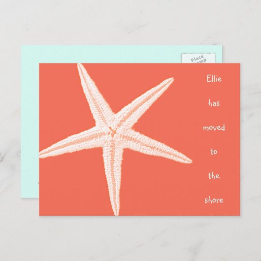 Umzug in die Beach Orange Starfish Postkarten (Vorne/Hinten)