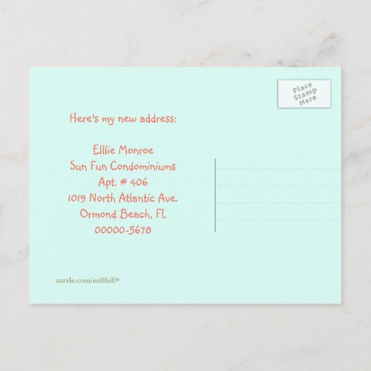 Umzug in die Beach Orange Starfish Postkarten (Rückseite)