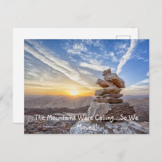 Umzug in die Berge Postkarte (Vorne/Hinten)