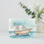 Umzug in die neue Zuhause für Angelfreunde Postkarte (Stehend Vorderseite)