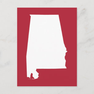 Umzug nach Alabama Ankündigung Rot-Weiß Postkarte