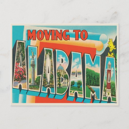 Umzug nach Alabama Vintage Adressenänderung Ankündigungspostkarte (Vorderseite)