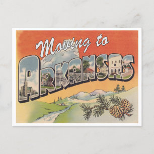Umzug nach Arkansas Vintage Adressänderung Postkarte