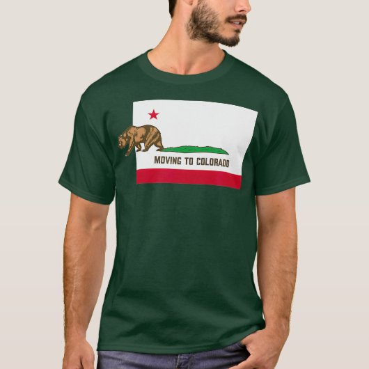 Umzug nach Colorado Verlassend California Funny T-Shirt (Vorderseite)