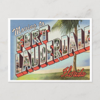 Umzug nach Fort Lauderdale Florida Vintage Adresse Postkarte