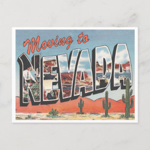 Umzug nach Nevada im Vintage-Stil Adressänderung Postkarte