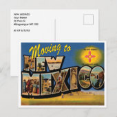 Umzug nach New Mexico Vintager Adressenwechsel Postkarte (Vorne/Hinten)