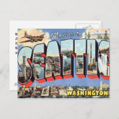 Umzug nach Seattle WA Vintage Adressenänderung Ankündigungspostkarte (Vorne/Hinten)