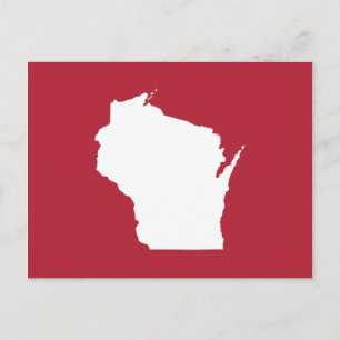 Umzug nach Wisconsin Ankündigung Rot und Weiß Postkarte