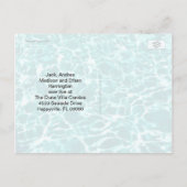 Umzug zur neuen Küstenstadt Ankündigungspostkarte (Rückseite)