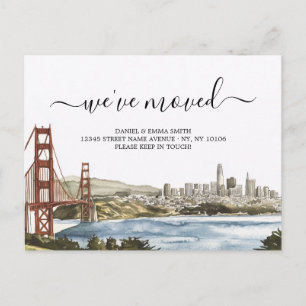 Umzugsankündigung neue Adresse San Francisco Postkarte