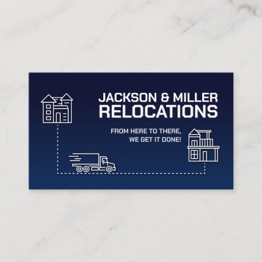 Umzugsdienste - Umsiedlung - Line Art Visitenkarte (Vorderseite)