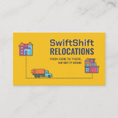 Umzugsdienste - Umsiedlung - Line Art Visitenkarte (Vorderseite)