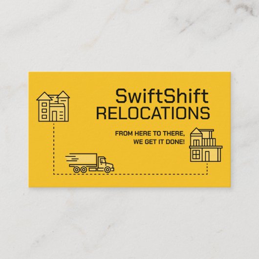 Umzugsdienste - Umsiedlung - Line Art Visitenkarte (Vorderseite)