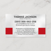 Umzugsdienste - Umsiedlung - Line Art Visitenkarte (Rückseite)