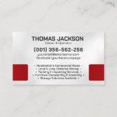 Umzugsdienste - Umsiedlung - Line Art Visitenkarte (Rückseite)