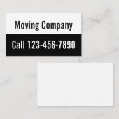 Umzugsfirma Schwarz-Weiß-Werbeaktion Visitenkarte (Vorne/Hinten)