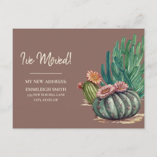 Umzugsmeldung Wüstenkakteen Botanisch Postkarte