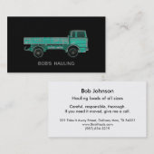 Umzugsunternehmenschlepperurheber-Transportabfall Visitenkarte (Vorne/Hinten)