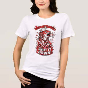 Unсанкionierte Shut It Down Sailor Fish Grafik T-S Tri-Blend Shirt