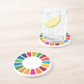 UN 17 SDGs Round Sandstone Untersetzer (Seite)