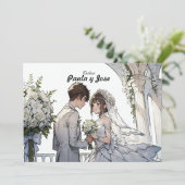 Un Amor Anime: Invitación Einladung (Stehend Vorderseite)