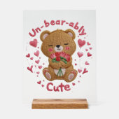 Un-bear-abel süßer Teddybär Acrylschild (Vorderseite)