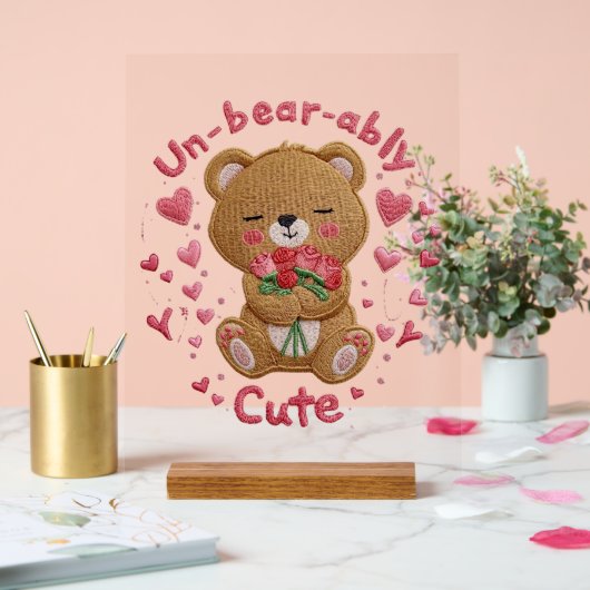 Un-bear-abel süßer Teddybär Acrylschild (Hochzeit)