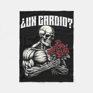 Un Cardio Espalda. Calaca Con Flores Rosas Fleecedecke