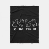 Un Deux Trois Cat - French Cat Lover Kitty Owner Fleecedecke (Vorderseite)