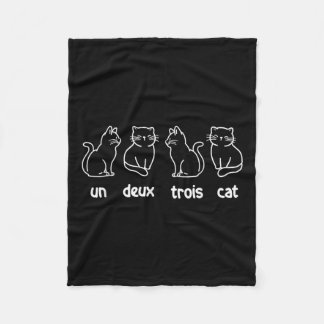 Un Deux Trois Cat - French Cat Lover Kitty Owner Fleecedecke