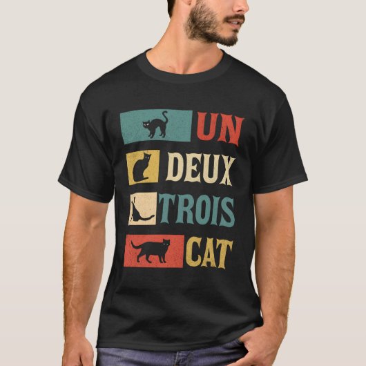 Un Deux Trois Cat French Joke Cat For T-Shirt (Vorderseite)