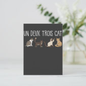 Un Deux Trois Cat French Pub Kitty Spaß Pet Lover Postkarte (Stehend Vorderseite)