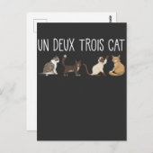 Un Deux Trois Cat French Pub Kitty Spaß Pet Lover Postkarte (Vorne/Hinten)