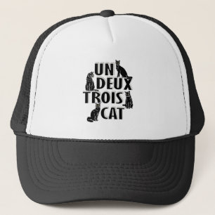 Un Deux Trois Cat - French Pun Truckerkappe