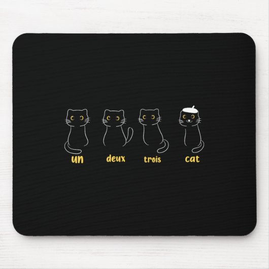 Un Deux Trois Cat Funny Cat Lovers Mousepad (Vorne)