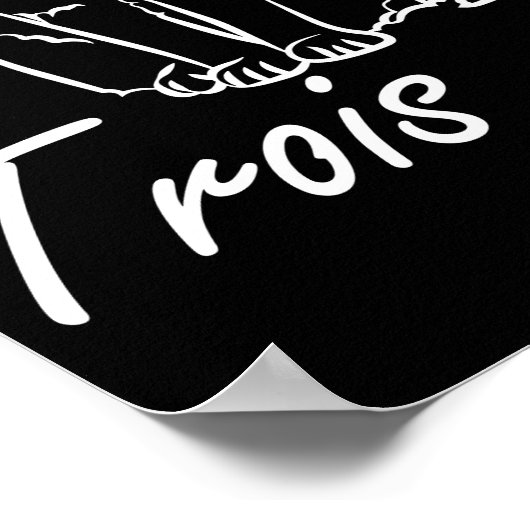 Un Deux Trois Cat Funny Französisch Poster (Ecke)