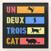 Un Deux Trois Cat Glasuntersetzer (Vorderseite)
