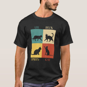 Un Deux Trois Cat Niedlich Pet Adoption Französisc T-Shirt