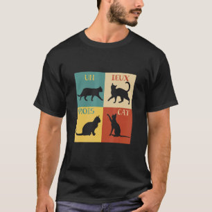 Un Deux Trois Cat Niedlich Pet Adoption Französisc T-Shirt