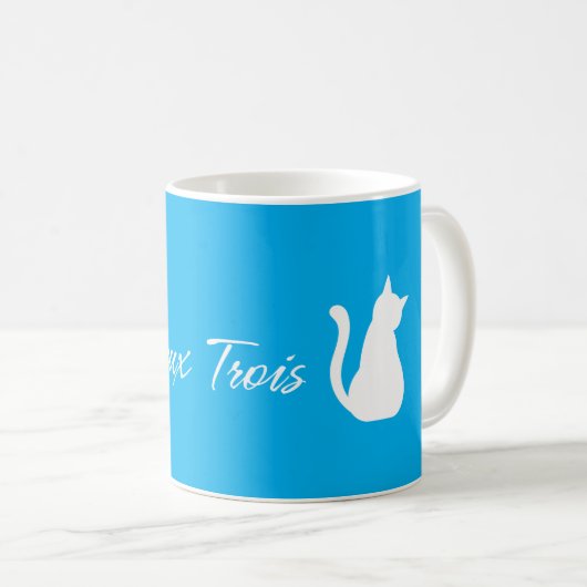 Un Deux Trois Cat T - Shirt Kaffeetasse (VorderseiteRechts)
