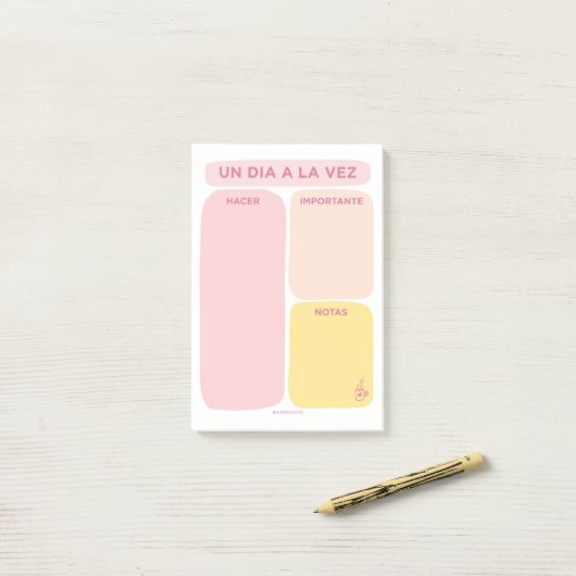 Un Día a la Vez - Post-it Notes Klebezettel (Auf Schreibtisch)
