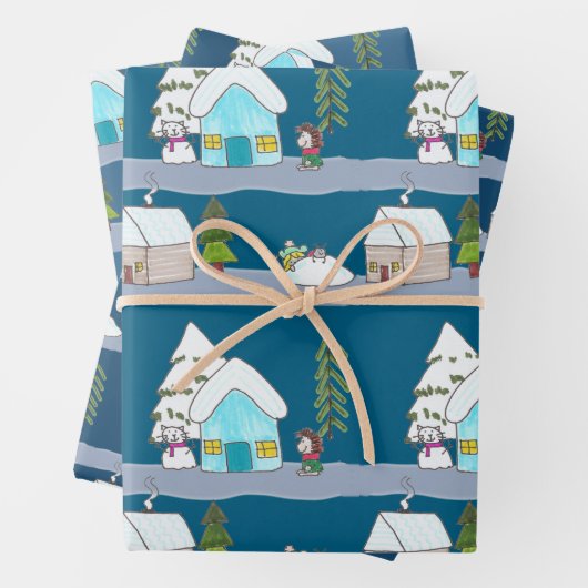 Un día de invierno geschenkpapier set (Beispiel)