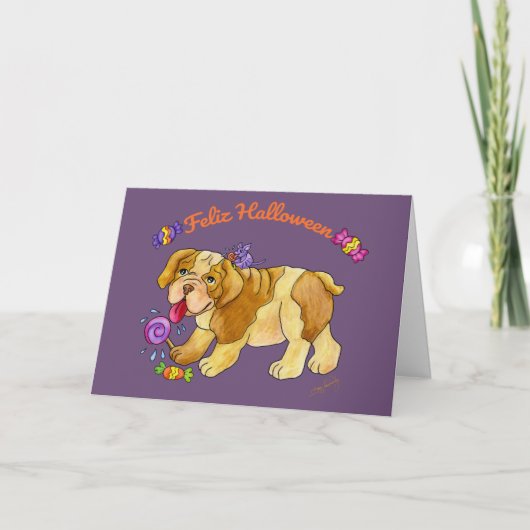 Un Dulce Cachorrito Halloween Dankeskarte (Vorderseite)