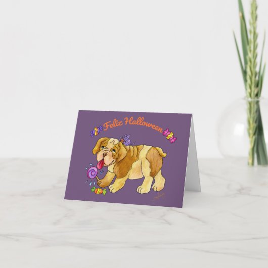 Un Dulce Cachorrito Halloween Karte (Vorderseite)