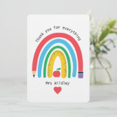 Un enseignant qui vous remercie pour tout einladung (Stehend Vorderseite)