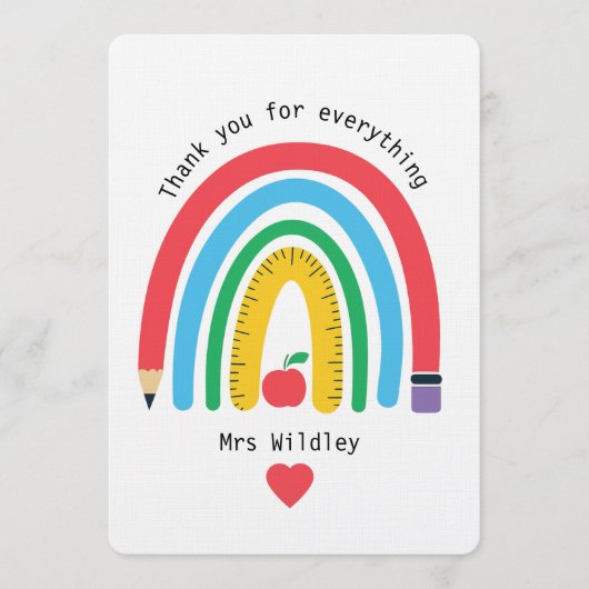 Un enseignant qui vous remercie pour tout einladung (Vorderseite)